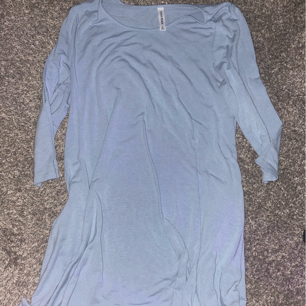 Mid long sleeve dress with pockets